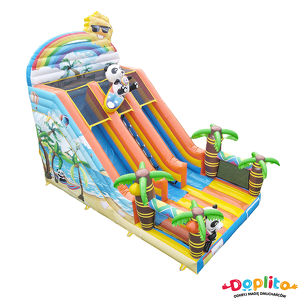 Podwójna dmuchana zjeżdżalnia Panda