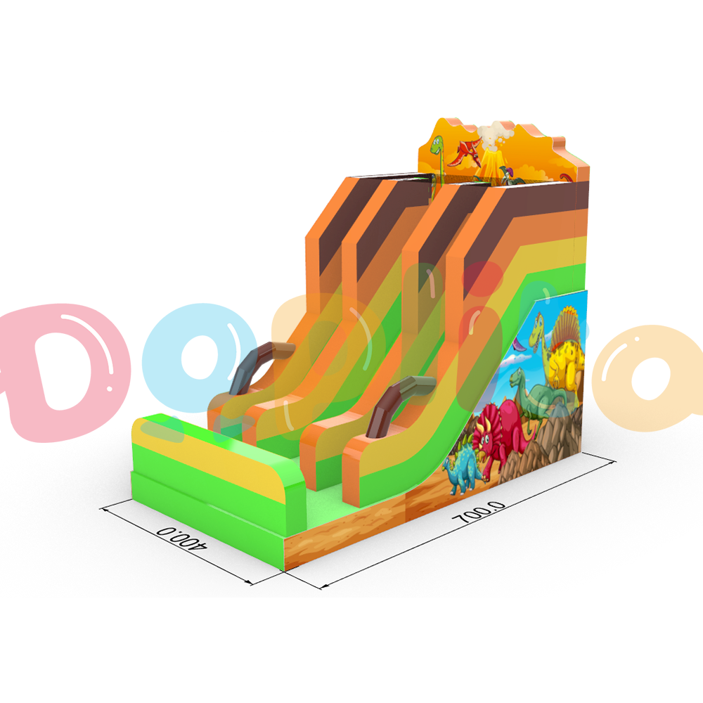 Podwójna dmuchana zjeżdżalnia Dinozaury