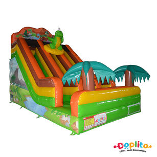 Podwójna dmuchana zjeżdżalnia Dinozaury