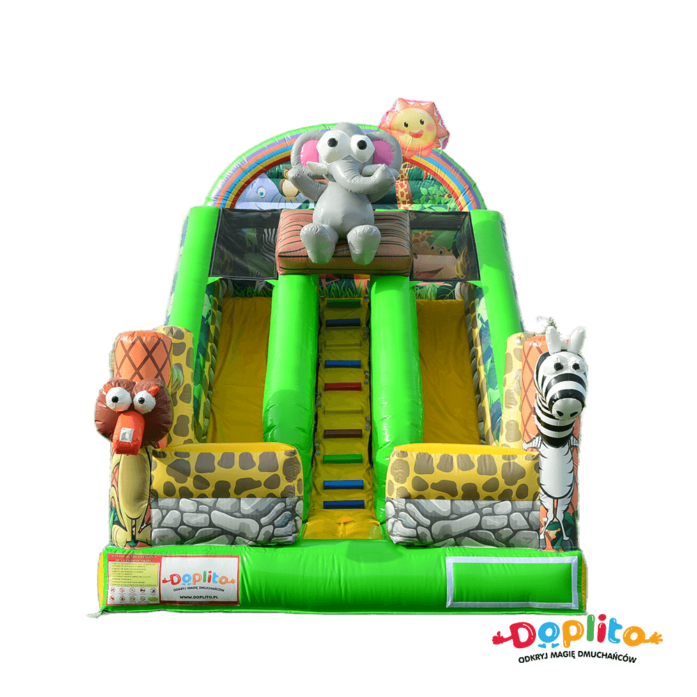 Podwójna dmuchana zjeżdżalnia Zwierzęta 2