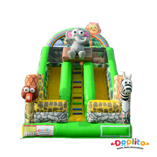 Podwójna dmuchana zjeżdżalnia Zwierzęta