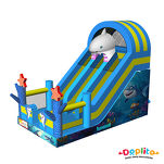 Podwójna dmuchana zjeżdżalnia Rekin