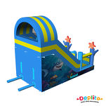 Podwójna dmuchana zjeżdżalnia Rekin