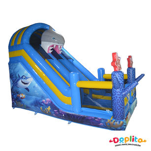 Podwójna dmuchana zjeżdżalnia Rekin