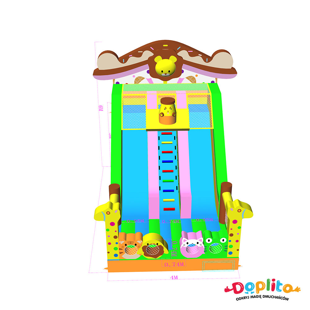 Podwójna dmuchana zjeżdżalnia Słodkie Misie