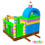 Dmuchany zamek ze zjeżdżalnią słodkości