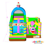 Dmuchany zamek ze zjeżdżalnią słodkości