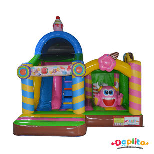 Dmuchany zamek ze zjeżdżalnią słodkości