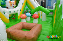 Dmuchany plac zabaw Zwierzęta z 2 zjeżdżalniami