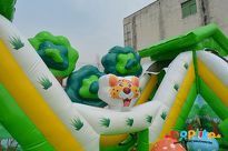 Dmuchany plac zabaw Zwierzęta z 2 zjeżdżalniami