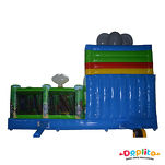 Dmuchany Plac zabaw Dżungla z ścianką wspinaczkową i zjeżdżalnią - nowy z tunelem