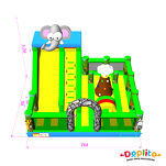 Dmuchany Plac zabaw Dżungla z ścianką wspinaczkową i zjeżdżalnią - nowy z tunelem