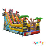 Podwójna dużą dmuchana zjeżdżalnia Piraci