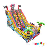 Podwójna dużą dmuchana zjeżdżalnia Piraci