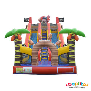 Podwójna dużą dmuchana zjeżdżalnia Piraci