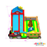 Dmuchany Plac zabaw z zjeżdżalnią i ścianką wspinaczkową Farma