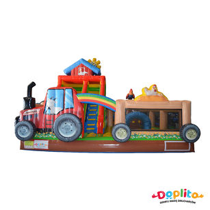 Dmuchany Plac zabaw z zjeżdżalnią i ścianką wspinaczkową Farma