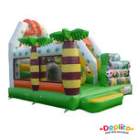 Dmuchany zamek combo ze zjeżdżalnią w motywie dżungli