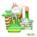 Dmuchany zamek combo ze zjeżdżalnią w motywie dżungli