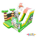 Dmuchany zamek combo ze zjeżdżalnią w motywie dżungli