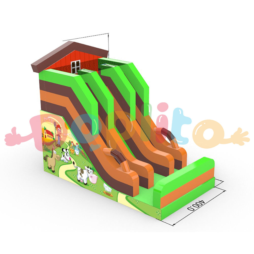 Podwójna dmuchana zjeżdżalnia Farma