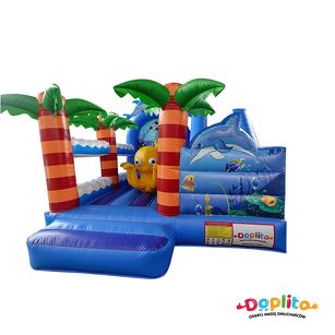 Dmuchaniec ze zjeżdżalnią  z motywem morskim