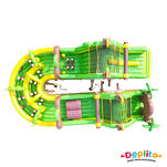 3 częściowy Tor przeszkód Zwierzęta z 2 zjeżdżalniami