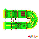 Tor przeszkód Zwierzęta z 2 zjeżdżalniami