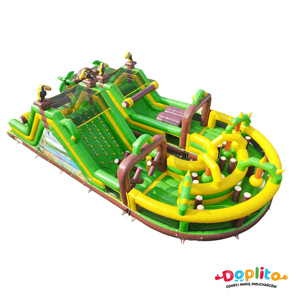 3 częściowy Tor przeszkód Zwierzęta z 2 zjeżdżalniami