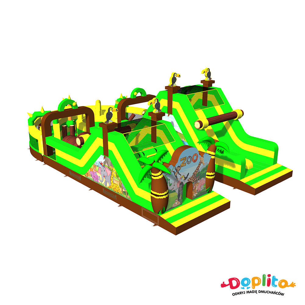 Tor przeszkód Zwierzęta z 2 zjeżdżalniami