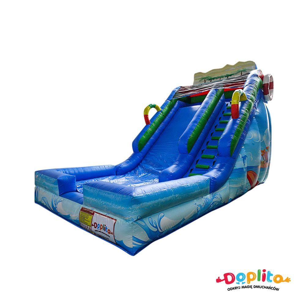 Dmuchana zjeżdżalnia z motywem wakacyjnym