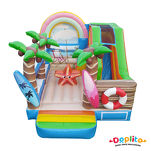 Dmuchaniec ze zjeżdżalnią  z motywem wakacyjnym