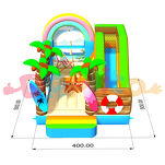 Dmuchaniec ze zjeżdżalnią  z motywem wakacyjnym